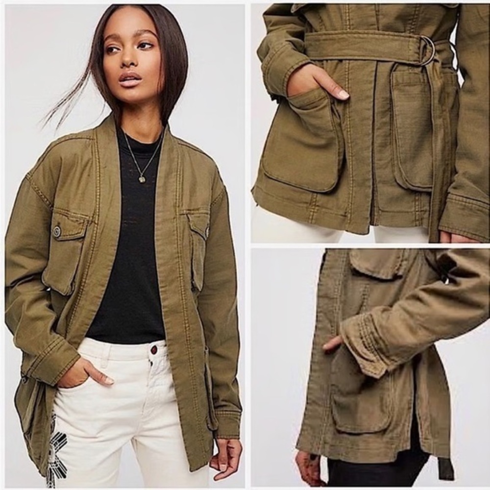 Free People In Our Nature Utility Army Military  Jacket M